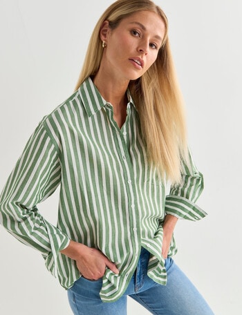 Zest Cotton Voile Shirt, Khaki product photo