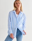 Zest Cotton Voile Shirt, Blue Stripe product photo View 05 S