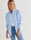 Zest Cotton Voile Shirt, Blue Stripe product photo View 06 S