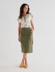 Zest Utility Midi Skirt, Khaki product photo View 03 S