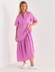 Zest Cotton Textured Maxi Dress, Magenta product photo View 03 S