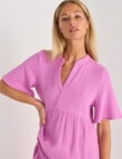 Zest Cotton Textured Maxi Dress, Magenta product photo View 04 S