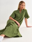 Zest Cotton Textured Maxi Dress, Khaki product photo