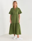 Zest Cotton Textured Maxi Dress, Khaki product photo View 03 S