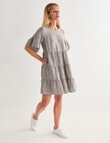 Zest Linen Tiered Dress, Green Gingham product photo View 03 S