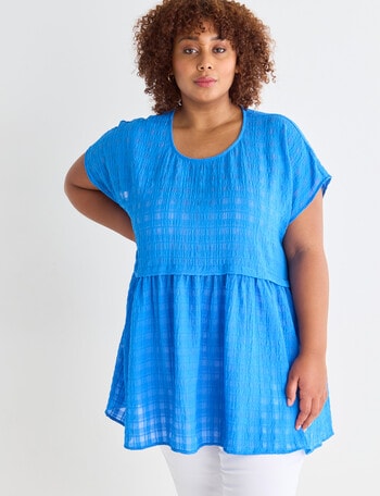 Studio Curve Textured Tunic, Lumo Blue product photo