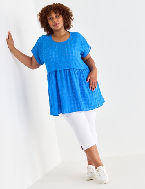 Studio Curve Textured Tunic, Lumo Blue product photo View 03 L