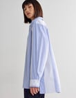 Jigsaw Laura Abstract Stripe Long Sleeve Shirt, Blue product photo View 05 S