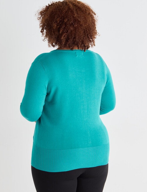 Studio Curve Classic Cardigan, Teal product photo View 02 L