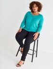 Studio Curve Classic Cardigan, Teal product photo View 03 S