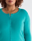 Studio Curve Classic Cardigan, Teal product photo View 04 S