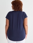 Studio Curve Boxy Tee with Jewel Spot, Midnight product photo View 02 S