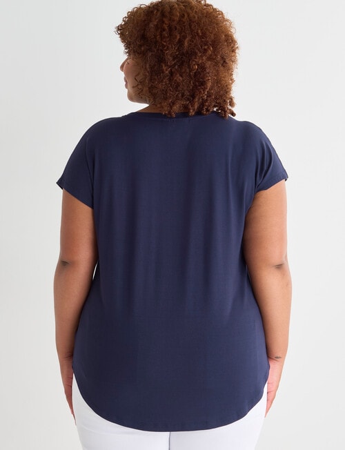 Studio Curve Boxy Tee with Jewel Spot, Midnight product photo View 02 L