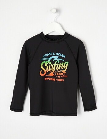 Wavetribe Surf Long Sleeve Rash Top, Black product photo