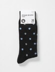 Mazzoni Merino Acrylic-Blend Spot Dress Sock, Black, Blue & Grey product photo View 02 S