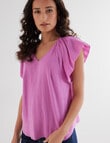 Zest Textured Puff Sleeve Top, Orchid product photo View 04 S