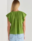 Zest Textured Puff Sleeve Top, Chartreuse product photo View 02 S