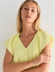 Zest Textured Puff Sleeve Top, Citron product photo