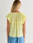 Zest Textured Puff Sleeve Top, Citron product photo View 02 S