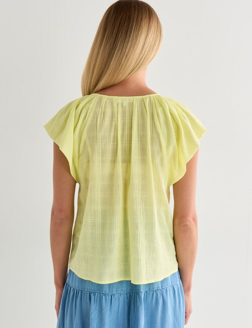 Zest Textured Puff Sleeve Top, Citron product photo View 02 L