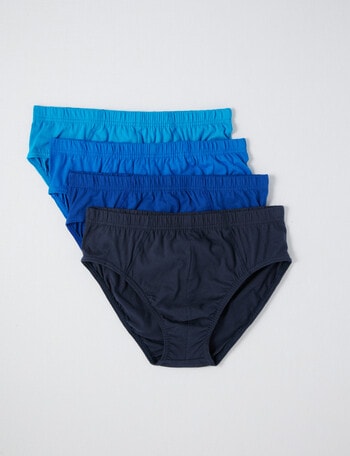 Chisel Cotton Brief, 4-Pack, Dark Navy, Dark Blue, Mid Blue & Light Blue product photo