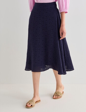 Jigsaw Fleur Textured Party Skirt, Navy product photo