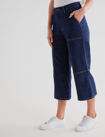 Denim Republic Crop Utility Jean, Rinse product photo