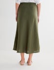 Zest Linen Bias Cut Skirt, Khaki product photo View 02 S