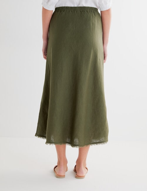 Zest Linen Bias Cut Skirt, Khaki product photo View 02 L