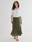 Zest Linen Bias Cut Skirt, Khaki product photo View 03 S