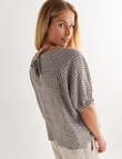 Zest Linen Raglan Top, Green Gingham product photo View 02 S