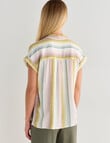 Zest Linen Blend Shirt, Multi Stripe product photo View 02 S