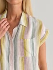 Zest Linen Blend Shirt, Multi Stripe product photo View 04 S