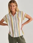 Zest Linen Blend Shirt, Multi Stripe product photo View 05 S