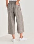 Zest Linen Button Crop Pant, Green Gingham product photo View 02 S