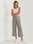 Zest Linen Button Crop Pant, Green Gingham product photo View 03 S