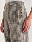 Zest Linen Button Crop Pant, Green Gingham product photo View 04 S