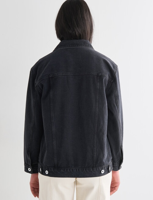 Denim Republic Denim Oversize Jacket, Black product photo View 02 L