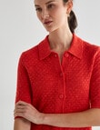 Jigsaw Bosley Linen Blend Polo Sweater, Ruby product photo