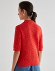 Jigsaw Bosley Linen Blend Polo Sweater, Ruby product photo View 02 S