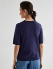 Jigsaw Juliette Cotton Cashmere Tee, Navy product photo View 02 S