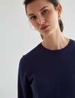 Jigsaw Juliette Cotton Cashmere Tee, Navy product photo View 04 S