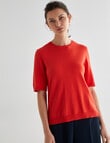 Jigsaw Juliette Cotton Cashmere Tee, Ruby product photo View 05 S