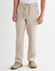 Gasoline Textured Herringbone Linen Pants, Natural product photo