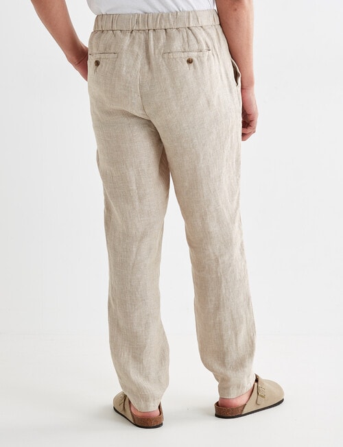 Gasoline Textured Herringbone Linen Pants, Natural product photo View 02 L