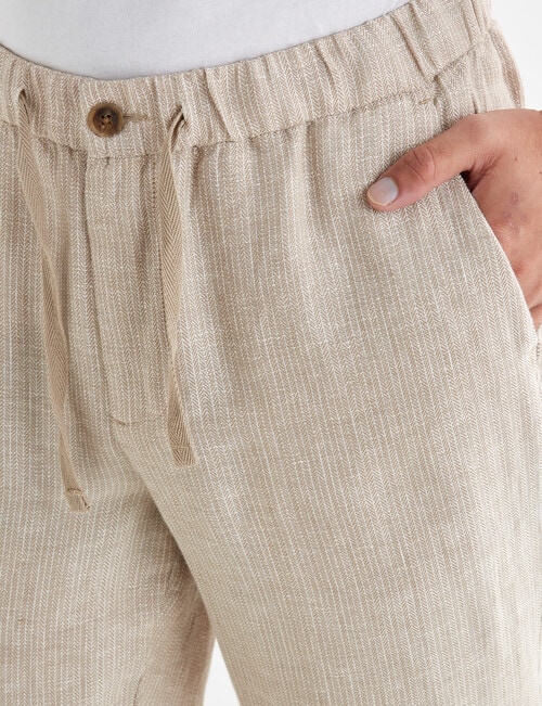 Gasoline Textured Herringbone Linen Pants, Natural product photo View 04 L