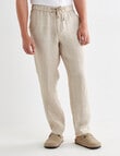 Gasoline Textured Herringbone Linen Pants, Natural product photo View 05 S