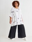 Studio Curve Spot Linen Blend Pocket Front Tunic, White & Silver product photo View 03 S