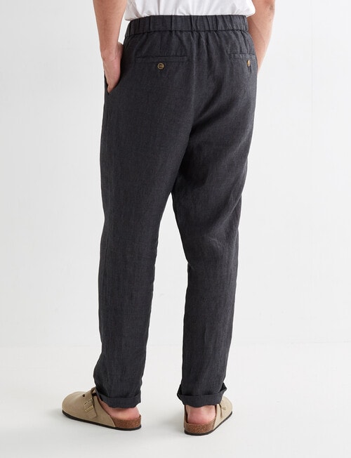 Gasoline Textured Linen Pants, Graphite product photo View 02 L