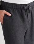 Gasoline Textured Linen Pants, Graphite product photo View 04 S